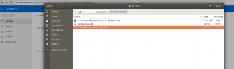 backup network folder to onedrive