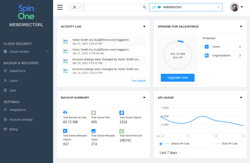 SpinBackup Salesforce Backup and Recovery Platform